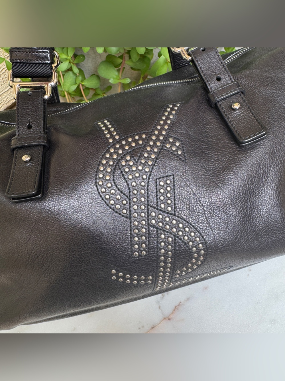 Yves Saint Laurent Studded Vintage Rive Gauche Satchel - Picture 4 of 16
